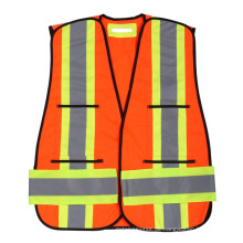 Hi-Viz Reflektierende Sicherheitsweste mit Kreuzband auf der Rückseite